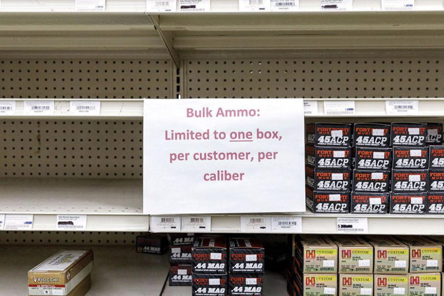Ammo shortage on store shelves.