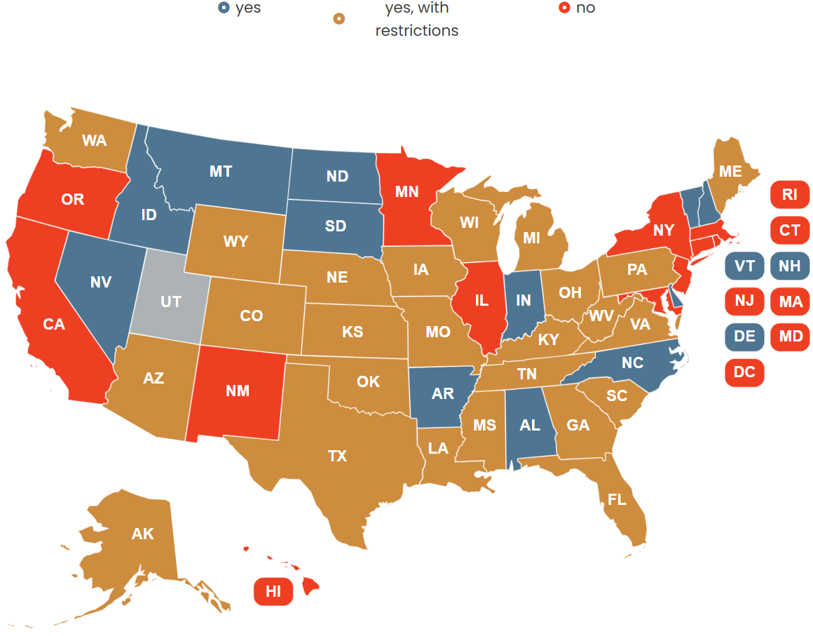 Utah concealed carry permit reciprocity map